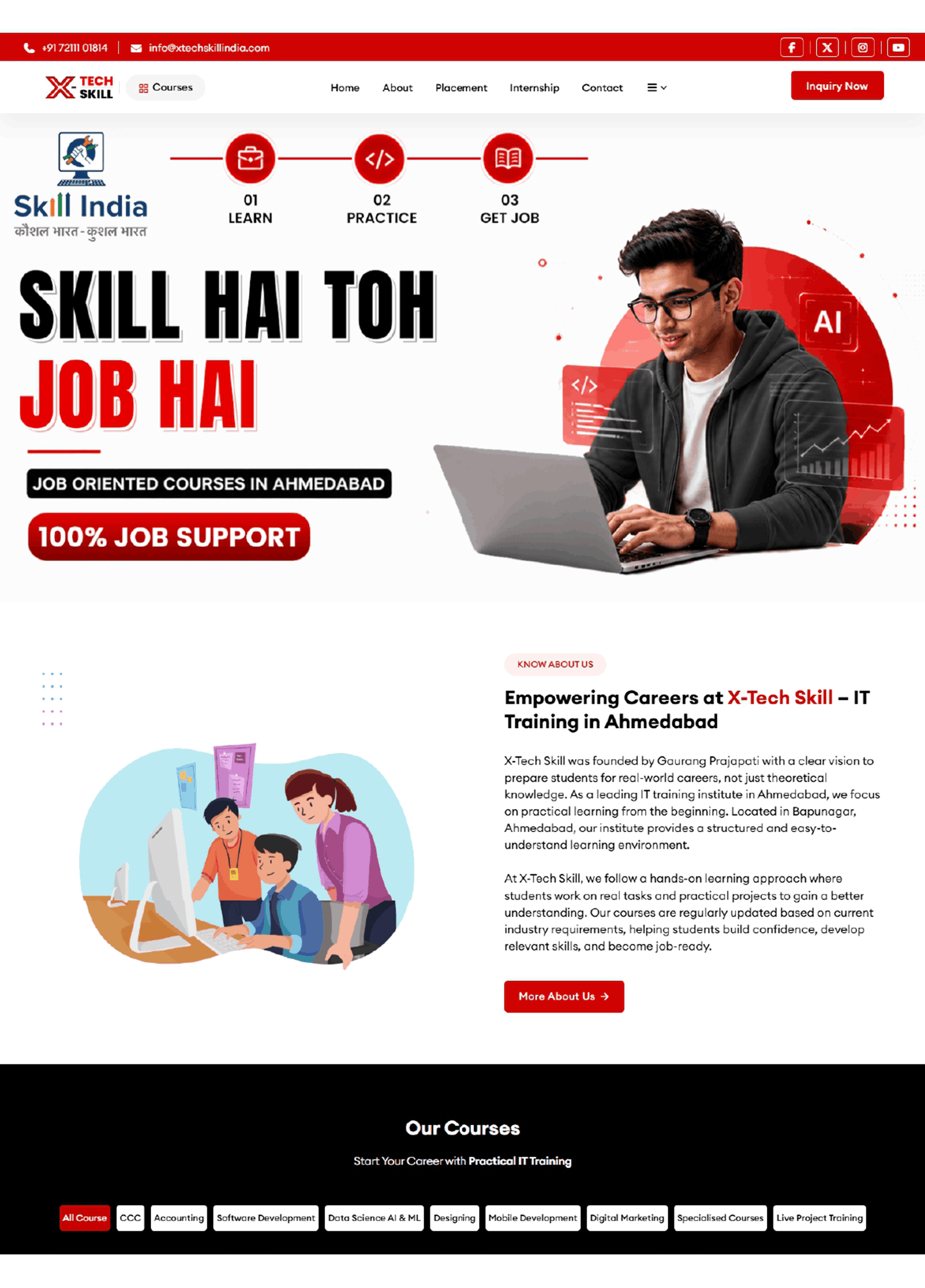 X-Tech Institute website work